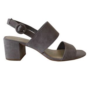Lord & Taylor Lavender Gray Suede Block Heel Sandals New